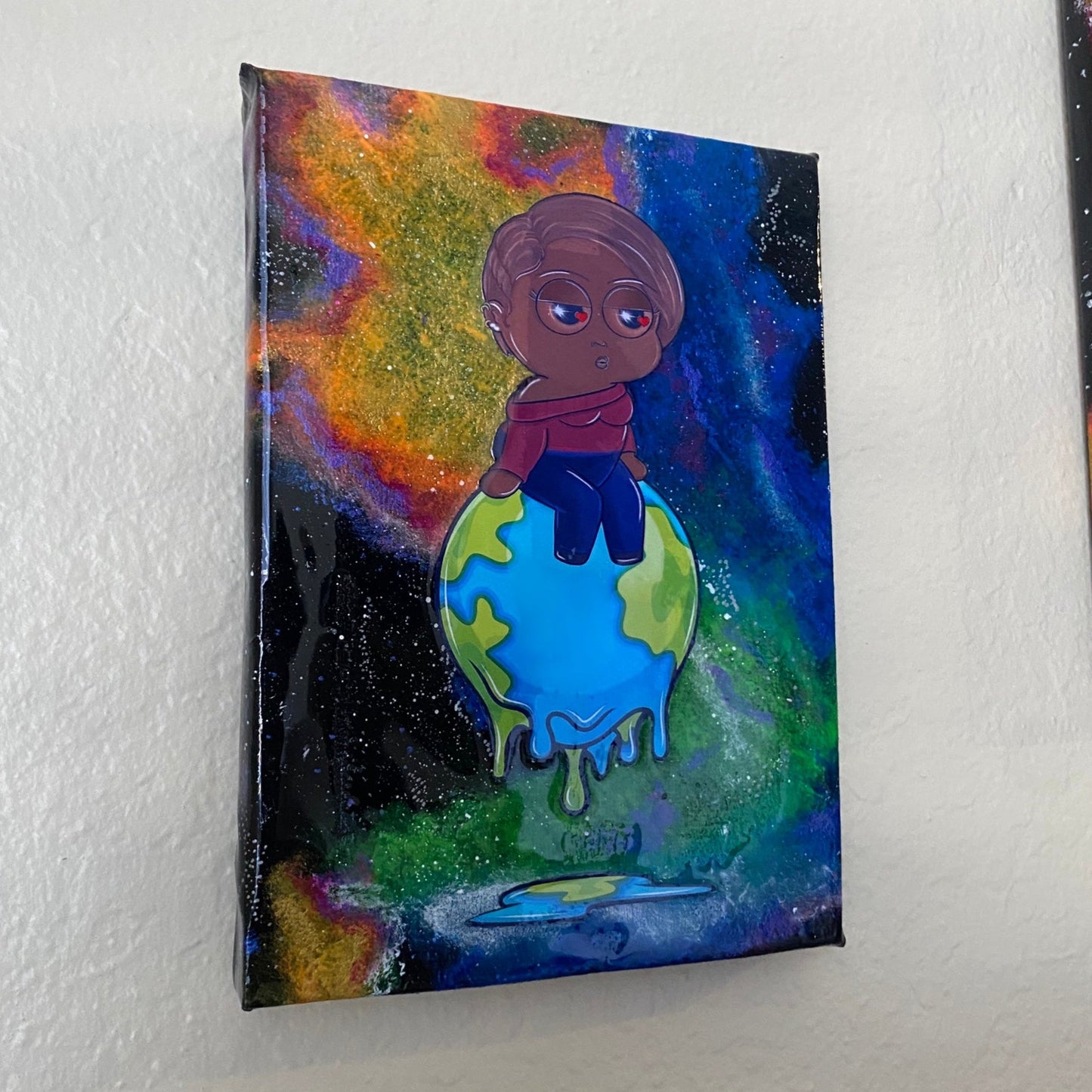 "As the World Melts" Resin Canvas