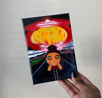 “Nuclear Pout” Resin Canvas