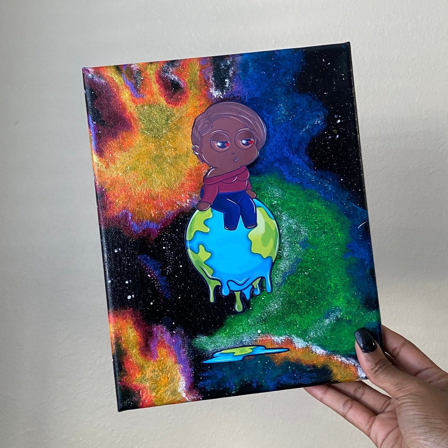 "As the World Melts" Resin Canvas